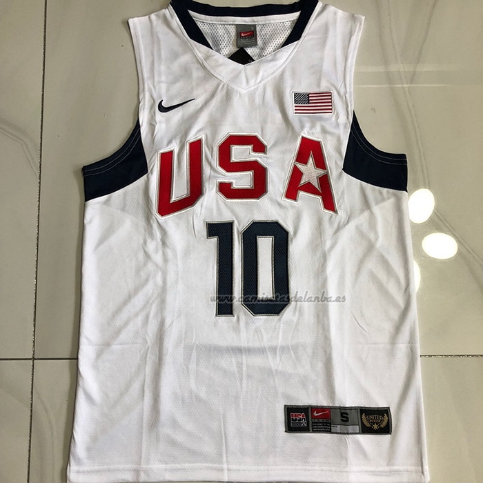 Camiseta USA 2008 Kobe Bryant NO 10 Blanco